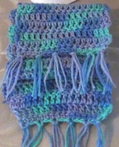 2013-11-30 Crocheted Scarf - Blue Aqua Purple Ocean 4