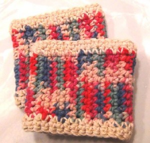 2013-11-30 Cup Cozy - Red Blue Green Beige - Set 4