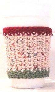 2013-11-30 Cup Sleeve - maroon sage ecru fleck - Set