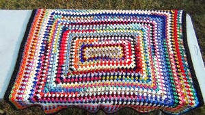 Afghan - rectangular granny - multi color - multiple textures 2