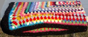 Afghan - rectangular granny - multi color - multiple textures