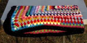 Afghan - rectangular granny - multi color - multiple textures 3