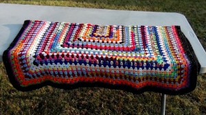 Afghan - rectangular granny - multi color - multiple textures 4