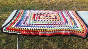 Afghan - rectangular granny - multi color - multiple textures 5