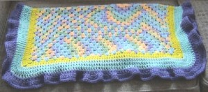 Baby Blanket - Blue Purple Yellow Orange 2