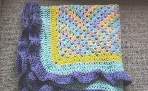 Baby Blanket - Blue Purple Yellow Orange