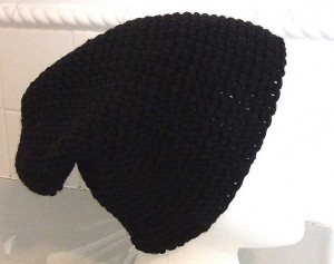 Black Slouch Crocheted Hat 2