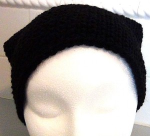 Black Slouch Crocheted Hat 4