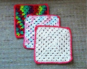 Crochet Cotton Dishcloths Granny Square