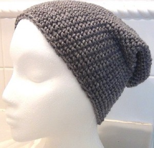 Crocheted Hat - Gray Slouch 3