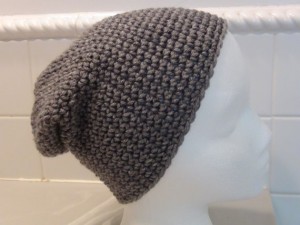 Crocheted Hat - Gray Slouch