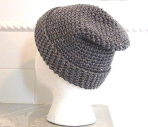 Crocheted Hat - Gray Slouch 5