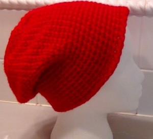 Crocheted Hat - Red Slouch soft