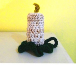 Flameless Candle Holiday Crochet 2