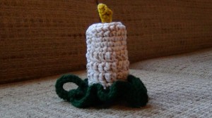 Flameless Candle Holiday Crochet 3