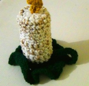 Flameless Candle Holiday Crochet 4