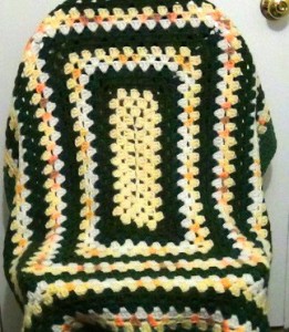 Granny Square Afghan - Sunny Yellow Garden Lapghan 2