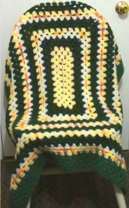 Granny Square Afghan - Sunny Yellow Garden Lapghan 3