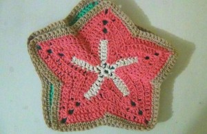 Washcloth Starfish - Set of 2 - Pink - Green 4