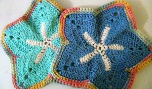 Washcloths Blue Starfish - Set of 2