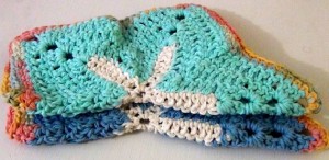 Washcloths Blue Starfish - Set of 2 5