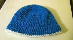 Winter Hat - blue-white Reversible 2