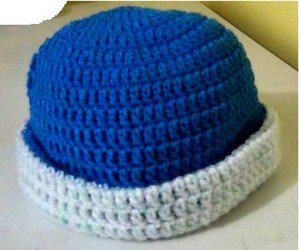 Winter Hat - blue-white Reversible 3