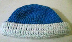 Winter Hat - blue-white Reversible