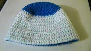Winter Hat - blue-white Reversible 5