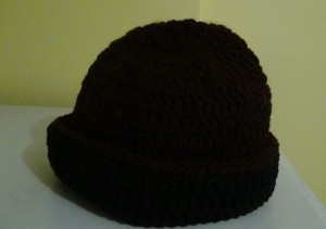 Winter Hat - brown-black Reversible 3