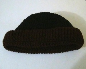 Winter Hat - brown-black Reversible