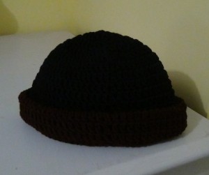 Winter Hat - brown-black Reversible 4