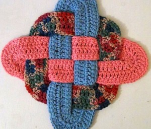 Celtic Knot Design Hot Pad - Trivet - Pink, Blue, Multicolor 2