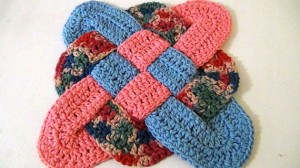 Celtic Knot Design Hot Pad - Trivet - Pink, Blue, Multicolor 3