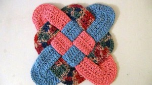 Celtic Knot Design Hot Pad - Trivet - Pink, Blue, Multicolor
