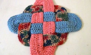 Celtic Knot Design Hot Pad - Trivet - Pink, Blue, Multicolor 4