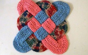 Celtic Knot Design Hot Pad - Trivet - Pink, Blue, Multicolor 5