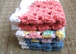 Dishcloths - Set of 3 - Cotton Crocheted - Spring Mix 2