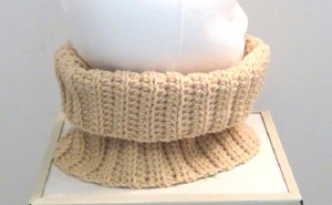 Neckwarmer - Beige Fitted Cowl 5