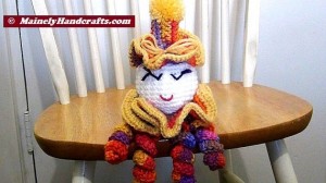 Spiral Doll - Colorful Clown - Clown Doll - spiralling arms and legs - purple, orange, yellow, red 3