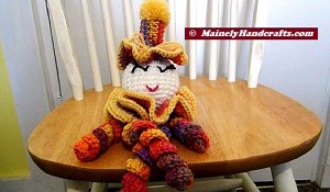 Spiral Doll - Colorful Clown - Clown Doll - spiralling arms and legs - purple, orange, yellow, red 4