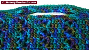 Crocheted Bag - Crochet Beach Tote - Crochet Yarn Tote - Reusable Grocery Bag - Teal Blue Variegated Tote Bag 2