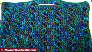 Crocheted Bag - Crochet Beach Tote - Crochet Yarn Tote - Reusable Grocery Bag - Teal Blue Variegated Tote Bag 4