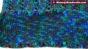 Crocheted Bag - Crochet Beach Tote - Crochet Yarn Tote - Reusable Grocery Bag - Teal Blue Variegated Tote Bag 5