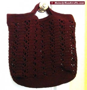 Crocheted Bag - Crochet Tote - Claret Red Market and Beach Tote Bag 4