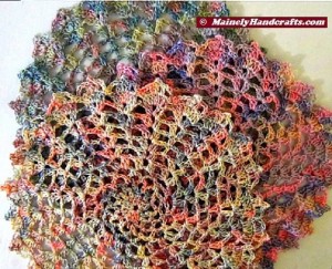 Crocheted Doily - Set of 3 - Spring colors - Pink, Green, Yellow 3