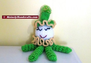 Green Crochet Clown - Spiral Clown Doll - St Patricks Day
