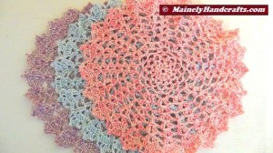 Crocheted Doily - Set of 3 - Spring colors - Pink, Blue, Purple 5