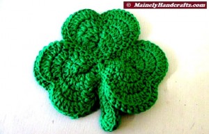 St Patricks Day Shamrock Hot Pad - Potholder - Crochet Double Thick Clover Trivet 3