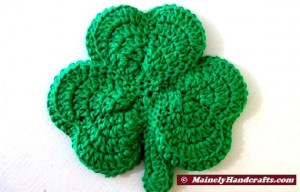 St Patricks Day Shamrock Hot Pad - Potholder - Crochet Double Thick Clover Trivet